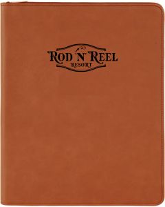 9 1/2" x 12" Rawhide with Zipper Leatherette Portfolio with Notepad - Rawhide Brown GFT353